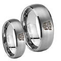 Transformers Autobot Dome Brushed Tungsten Wedding Band Set