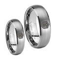 Chief Master Sergeant Vector Dome Brushed Tungsten Wedding Ring Set