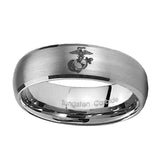 8mm-Marine-Dome-Brushed-Tungsten-Carbide-Mens-Wedding-Ring