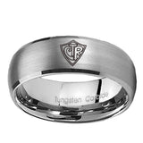 8mm-CTR-Dome-Brushed-Tungsten-Carbide-Mens-Engagement-Ring