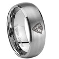 10mm CTR Dome Brushed Tungsten Carbide Mens Engagement Ring