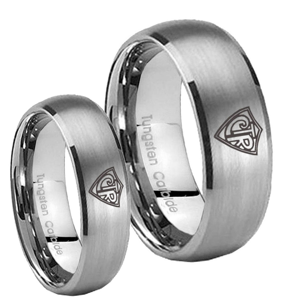 CTR Dome Brushed Tungsten Bridal Band Set