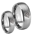 CTR Dome Brushed Tungsten Bridal Band Set