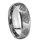 10mm-Multiple-CTR-Dome-Brushed-Tungsten-Carbide-Mens-Wedding-Ring