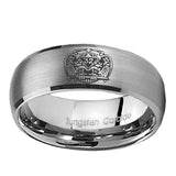10mm-Masonic-32-Degree-Freemason-Dome-Brushed-Tungsten-Carbide-Men's-Engagement-Band