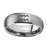 10mm-Aquarius-Horoscope-Dome-Brushed-Tungsten-Carbide-Wedding-Band-Ring
