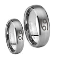 Cancer Horoscope Dome Brushed Tungsten Promise Ring Set