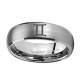 10mm-Gemini-Zodiac-Dome-Brushed-Tungsten-Carbide-Anniversary-Ring