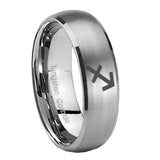 10mm-Sagittarius-Zodiac-Dome-Brushed-Tungsten-Carbide-Engagement-Ring