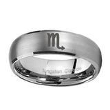 10mm-Scorpio-Horoscope-Dome-Brushed-Tungsten-Carbide-Engraved-Ring