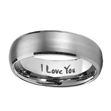8mm-I-Love-You-Dome-Brushed-Tungsten-Carbide-Mens-Engagement-Band