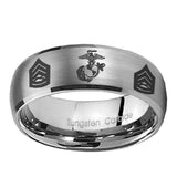 10mm-Marine-Army-Sergeant-Dome-Brushed-Tungsten-Carbide-Mens-Engagement-Ring