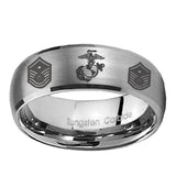 8mm-Marine-Chief-Master-Sergeant--Dome-Brushed-Tungsten-Carbide-Wedding-Bands-Ring