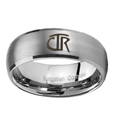 8mm-CTR-Dome-Brushed-Tungsten-Carbide-Men's-Engagement-Band
