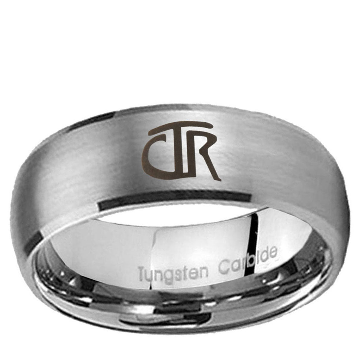 10mm CTR Dome Brushed Tungsten Ring