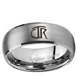 5, 8mm CTR Dome Brushed Tungsten Ring