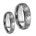 Multiple Pester Master Masonic Dome Brushed Tungsten His And Hers Ring