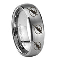 8MM Multiple Flash Dome Brushed Gray Tungsten Custom Ring