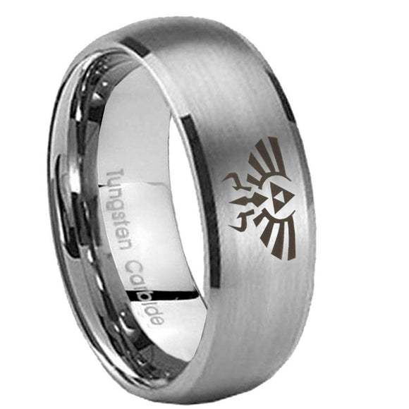 10mm-Zelda-Skyward-Sword-Dome-Brushed-Tungsten-Carbide-Men's-Wedding-Ring