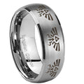 8MM Multiple Zelda Skyward Dome Brushed Gray Tungsten Ring For Men