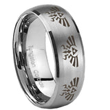 His Hers Multiple Zelda Skyward Sword Dome Brushed Tungsten Rings for Men Set