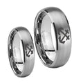 Anchor Dome Brushed Tungsten Wedding Band Set