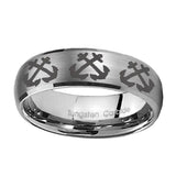 10mm-Multiple-Anchor-Dome-Brushed-Tungsten-Carbide-Wedding-Engraving-Ring