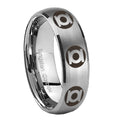 8MM Multiple Green Lantern Dome Brushed Gray Tungsten Ring For Man