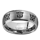 8mm-Transformers-Autobot-Decepticon-Dome-Brushed-Tungsten-Carbide-Mens-Ring