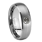 8mm-Skull-Dome-Brushed-Tungsten-Carbide-Custom-Ring-for-Men