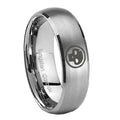 8MM Skull Dome Brushed Gray Tungsten Man Wedding Band