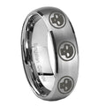 10mm Multiple Skull Dome Brushed Tungsten Carbide Promise Ring