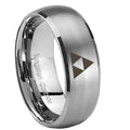 8MM Zelda Triforce Dome Brushed Gray Tungsten Wedding Rings