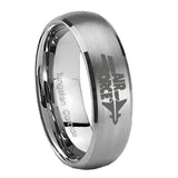 10mm-Classic-Satin-Silver-Dome-Air-Force-Tungsten-Laser-Engraved-Ring