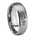 10mm Classic Satin Silver Dome Air Force Tungsten Laser Engraved Ring