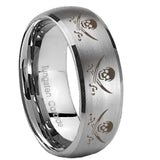 10mm-Multiple-Skull-Pirate-Dome-Brushed-Tungsten-Carbide-Mens-Bands-Ring