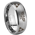 8MM Legend of Zelda Dome Brushed Gray Tungsten Man Wedding Band