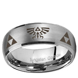 5, 8mm Legend of Zelda Dome Brushed Tungsten Ring