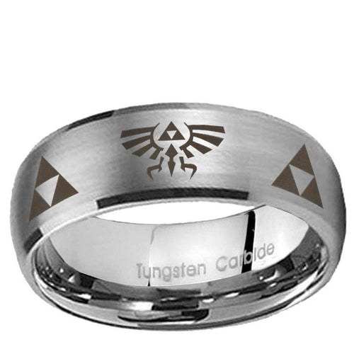 10mm Legend of Zelda Dome Brushed Tungsten Ring