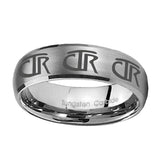 10mm-Multiple-CTR-Dome-Brushed-Tungsten-Carbide-Mens-Ring-Personalized