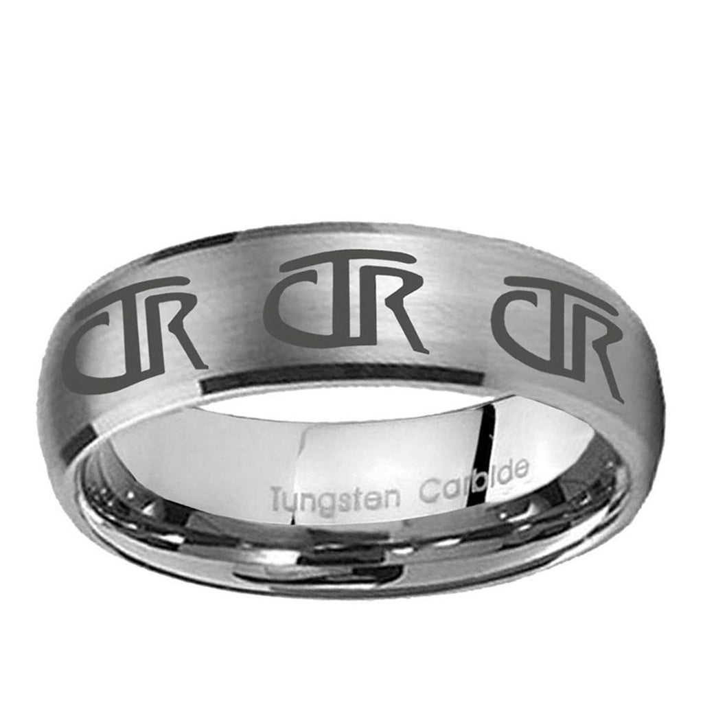 10mm Multiple CTR Dome Brushed Tungsten Ring