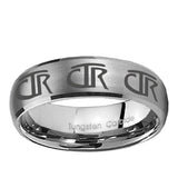 5, 8mm Multiple CTR Dome Brushed Tungsten Ring