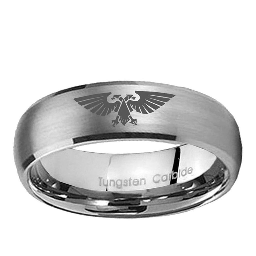 10mm Aquila Dome Brushed Tungsten Ring