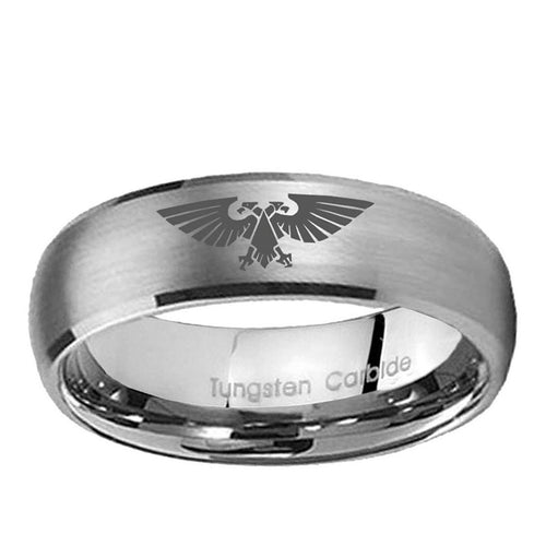 10mm Aquila Dome Brushed Tungsten Ring