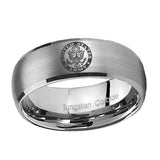 10mm-U.S.-Army-Dome-Brushed-Tungsten-Carbide-Men's-Promise-Rings
