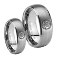 U.S. Army Dome Brushed Tungsten Matching Ring Set
