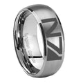 8MM N7 Design Dome Brushed Gray Tungsten Wedding Band