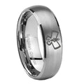 10mm Monarch Dome Brushed Tungsten Carbide Mens Ring Engraved