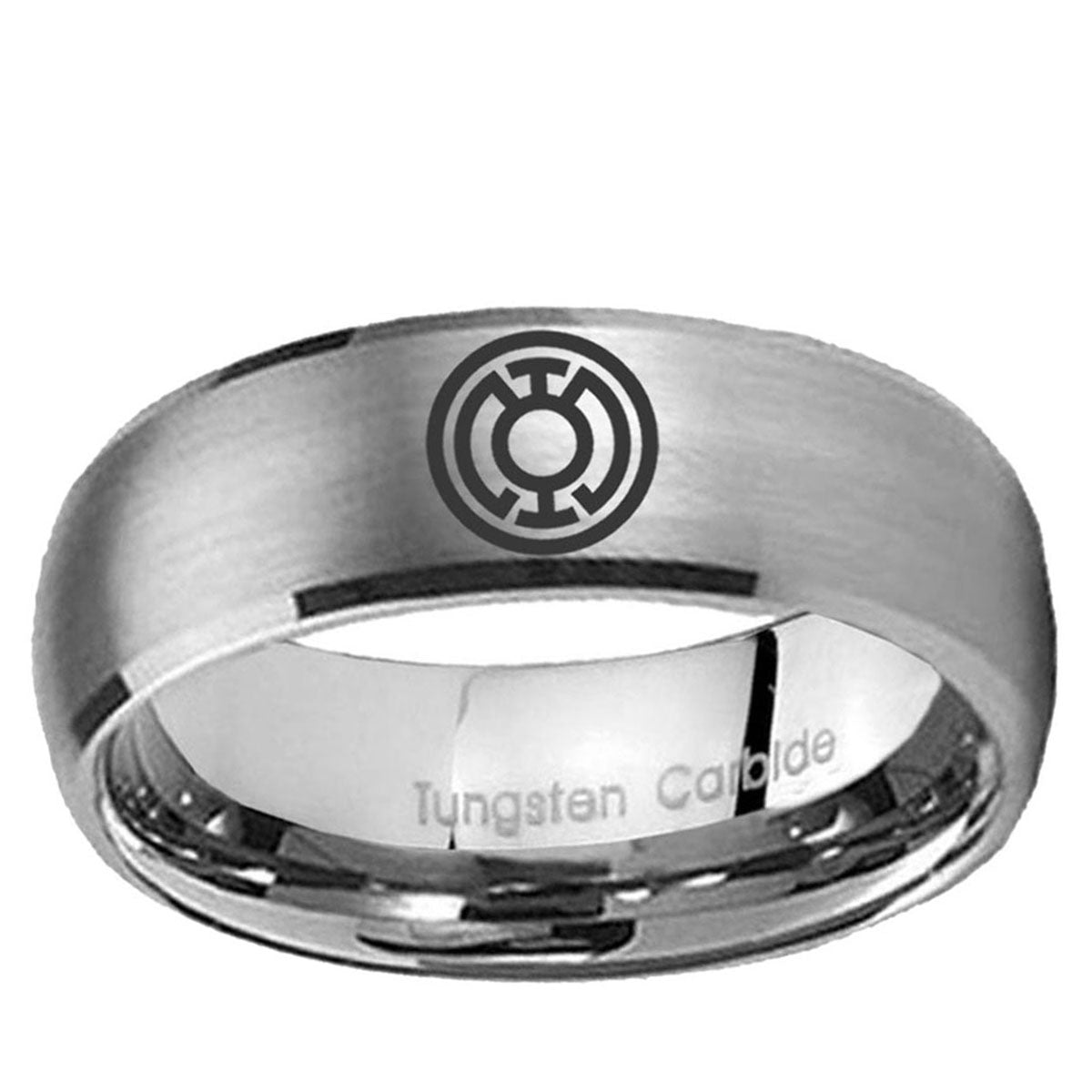 5MM Blue Lantern Dome Brushed Gray Tungsten Wedding Band Men