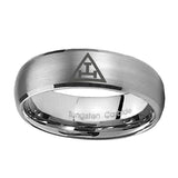 8mm-Masonic-Triple-Dome-Brushed-Tungsten-Carbide-Wedding-Band-Ring